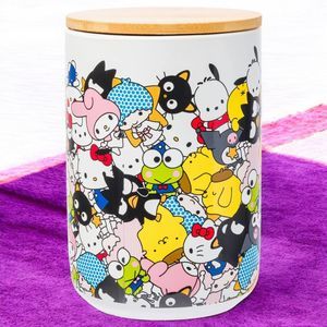 Hello Kitty & Friends Ceramic Cookie Jar Canister and Lid Collectible Sanrio New